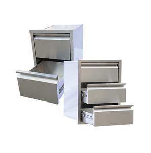 Gabinete de almacenamiento de Isla de <span class=keywords><strong>barbacoa</strong></span> integrado, cajón triple de acero inoxidable 304, cajón de gabinete para parrilla de <span class=keywords><strong>barbacoa</strong></span> inteligente - Product Image 1