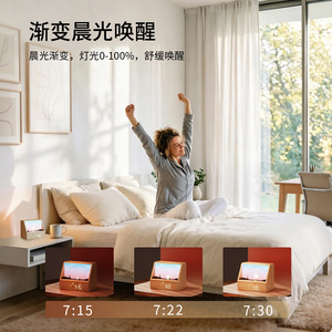 Simulated Sunrise Wake Up Light <b>Led</b> Warm White Dual Alarm <b>Clock</b> Bluetooth Speaker Smart Natural Wake Up Light For Bedroom - Product Image 3