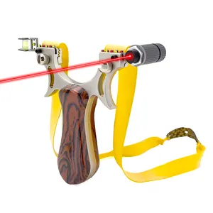 Alloy Slingshot and plastic Patch High Quality Outdoor Shooting Slingshot with Red Laser Sight Hunting Sling Shot Set