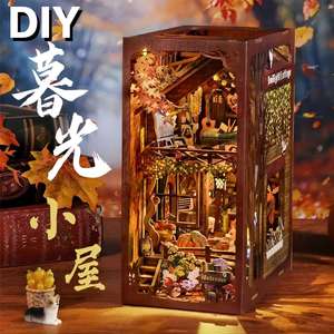 Dusk Cottage Book Stand Model SL07 DIY Cabin Handmade Assembly Toy Wooden Building Blocks <strong>3D</strong> Puzzle Gift for Ages >14 - Product Image 2
