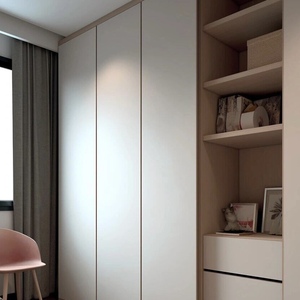 <span class=keywords><strong>Armoire</strong></span> d'angle moderne et durable pour chambre à coucher avec <span class=keywords><strong>portes</strong></span> <span class=keywords><strong>coulissantes</strong></span> faciles à assembler, en bois de cerisier, design gain de place pour villa - Product Image 2