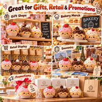Porte-clés en peluche Muffin aux bleuets Kawaii, breloque de sac en forme de cupcake, cadeau promotionnel personnalisé avec logo pour boutiques, événements et cadeaux publicitaires