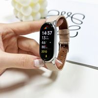 Gran oferta, pulsera de cuero delgada para Xiaomi, correa de reloj, correas de cuero, pulseras de cuero para mujer para Mi Band 9/8, cinturones de reloj inteligente