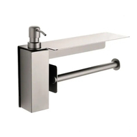Distributeur de savon mural de luxe en nickel brossé, porte-serviettes en acier inoxydable pour salle de bain, support de téléphone et porte-bouteille domestique