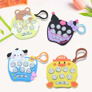 wholesale Machine Keychain gift Sublimation pendant fan Fruit Light Heating Mini Whack A Mole Player Keychain