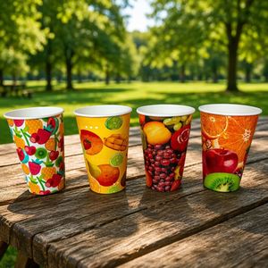 Gobelets en papier kraft jetables avec couvercle, logo imprimé personnalisé, gobelets pour boissons froides - Product Image 4