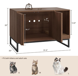 Concealed Wood <strong>Cat</strong> <strong>Litter</strong> Box <strong>Furniture</strong> with Scratching Board and Easy Clean Feature Indoor Side Table - Product Image 3