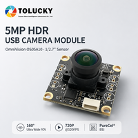 Module de caméra USB 5MP OS05A10, 120fps, haute vitesse, 160 °   Objectif Fisheye PureCel BSI pour capture de mouvement et jeux en basse luminosité