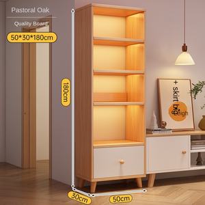 Estantería de madera multicapa moderna, estante de almacenamiento, armario de TV para el hogar, estantería de exhibición para sala de estar, dormitorio, Panel de estilo de madera - Product Image 6