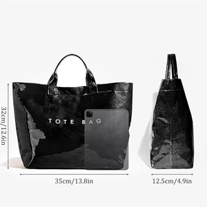 Bolso de mano Dupont de PVC resistente al agua, bolso de compras reutilizable, Tyvek bolso de mano de vinilo, bolso de transporte ecológico a la moda para uso diario - Product Image 5