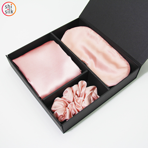 Oeko Tex Custom 100% Pure Silk Eye Mask Silk Scrunchies Set federa in seta proteinica per dormire - Product Image 1