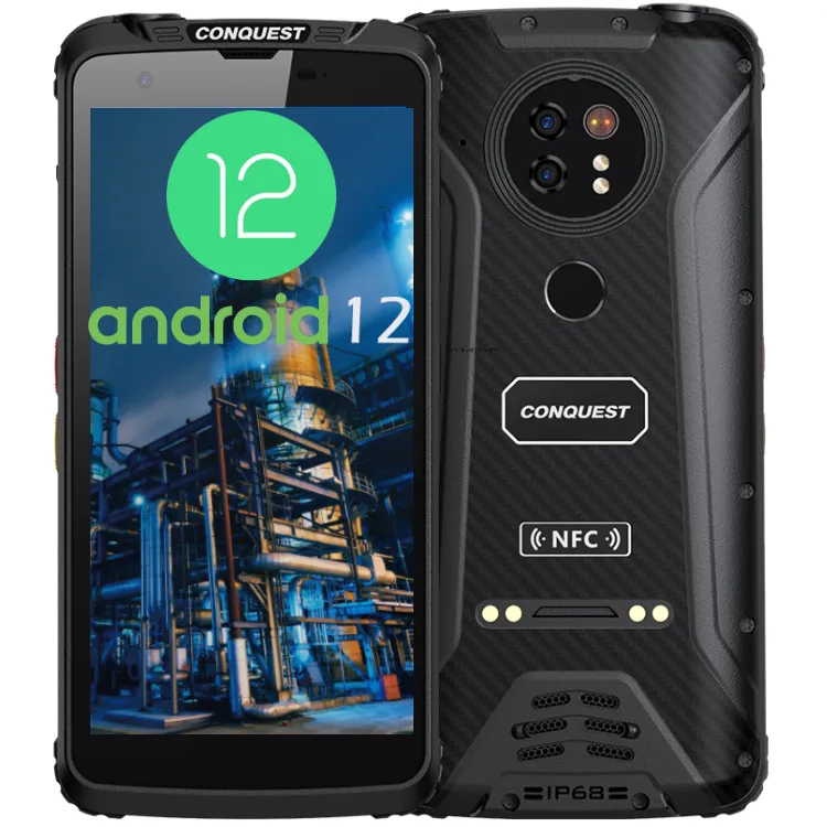 8000mAh endüstriyel kendinden güvenli cep telefonları 6 + 128GB 4G sağlam android smartphone IP68 su geçirmez toz geçirmez NFC PTT
