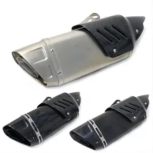 Top Quality Chinese carbon fiber motorcycle exhaust system with heat shield