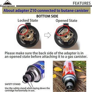 Set Adattatore per Fornello da Campeggio CAMPINGMOON (Supporto di Sicurezza) con Tubo di Prolunga (55cm) Z10+Z13M+Z16 - Product Image 4