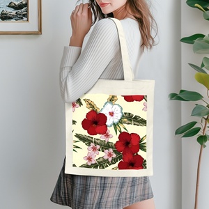 Biểu Tượng Tùy Chỉnh Trọng Lượng Nhẹ Tái Sử Dụng Hawaii In Bông Vải <span class=keywords><strong>Tote</strong></span> Túi Gấp Cho Hàng Tạp Hóa Mua Sắm Quảng Cáo Quà Tặng Khuyến Mãi - Product Image 1
