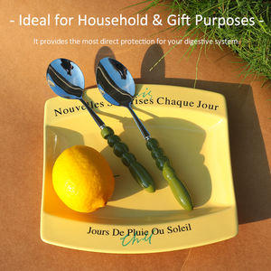 Juego de cubiertos de Bajo MOQ Juego de cubiertos completo reutilizable de boda de uso doméstico de acero inoxidable 304 con mango de cerámica - Product Image 5