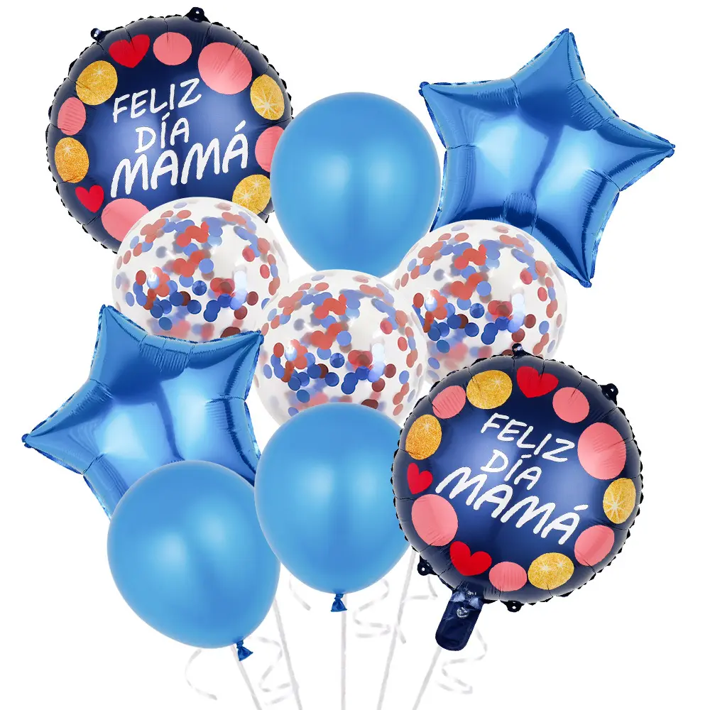 Venta al por mayor de globos personalizados Día DE LA Madre conjunto de vacaciones tema Bola de fiesta de estrella de cinco puntas globos decorativos