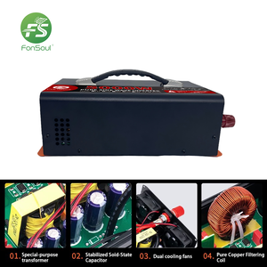 Inversor de Onda Sinusoidal Pura Fonsoul <span class=keywords><strong>D04</strong></span> 5000W, DC 24V AC 110V 220V, Alta Eficiencia, CE, Pantalla LED, Salida Cuádruple, para Hogar, Automóvil, RV - Product Image 2