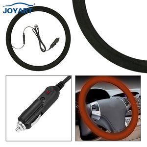 Housse de <span class=keywords><strong>volant</strong></span> de voiture en cuir PU respirant et antidérapant, adaptée à la décoration automobile de 38cm, housses de <span class=keywords><strong>volant</strong></span> chauffantes en daim - Product Image 5