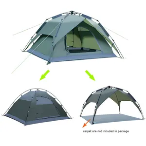 Tenda de acampamento selvagem à prova d'água, atacado upf50 + viagem grandes para áreas externas, barraca de praia para 3-4 pessoas