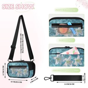 Sac bandoulière Feifeiyu pour femme, bleu floral, en nylon, avec fermeture éclair, portable, tendance, pour tous les jours, toutes saisons - Product Image 2