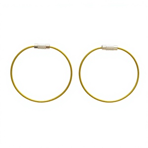 YIWANG jaune 150mm en acier inoxydable câble porte-clés câble métallique porte-clés - Product Image 4