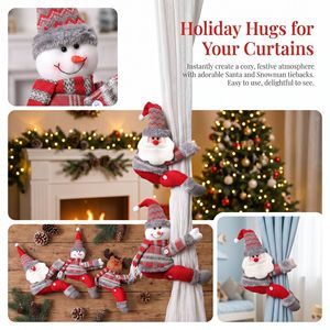 Factory-direct Christmas Fabric Curtain Decor Cartoon Doll-shaped <b>Tiebacks</b> Window Display Home Accents Festive Gift 14 Years - Product Image 4