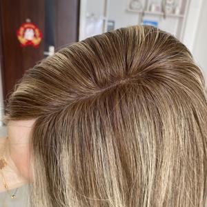 YF-2408 # Pelucas RH3/12 con Base Mono sin Pegamento, Cabello Humano Virgen Ruso, Estilo Liso, 130% de Densidad - Product Image 6