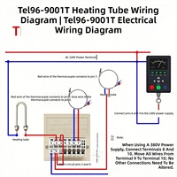 Contrôleur de température électrique Kaiwei modèle TEL96-9001T pour usage industriel, thermocouple de type K, indice de température 400°C