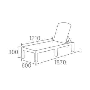 Chaise longue imperméable pour jardin, piscine, plage, terrasse, bain de soleil - Product Image 2
