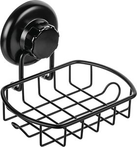 Accessoires noirs Porte-<span class=keywords><strong>savon</strong></span> à <span class=keywords><strong>ventouse</strong></span> avec crochets Porte-<span class=keywords><strong>savon</strong></span> de douche à <span class=keywords><strong>ventouse</strong></span> sous vide super puissant - Product Image 1