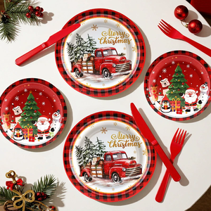 Juego <span class=keywords><strong>de</strong></span> Vajilla Desechable <span class=keywords><strong>de</strong></span> Estilo Moderno Personalizado, Venta Caliente, Ecológico, para <span class=keywords><strong>Navidad</strong></span>, Año Nuevo, Fiestas, Cenas, Platos <span class=keywords><strong>de</strong></span> <span class=keywords><strong>Papel</strong></span> - Product Image 6