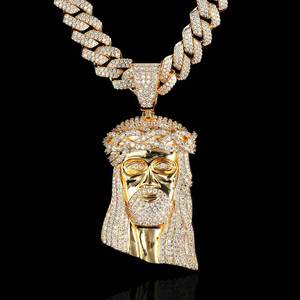 Pendentif Jésus en Cuivre et Zircon VVS1, Bijou Hip Hop Populaire pour Homme, Chaîne à Maillons, Cadeau, Expédition depuis l'entrepôt américain - Product Image 2