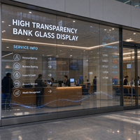 Écran LED transparent pour vitrine de banque, affichage LED personnalisé sur verre