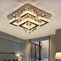 Plafonnier moderne en cristal en acier inoxydable avec LED intégrée en forme de fleur, éclairage créatif et confortable pour chambre à coucher, bureau, maison