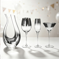 Verre à vin à long pied en cristal de luxe moderne, sans plomb, fait main, pour ensemble de flûtes à whisky