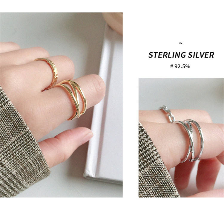 SP 925 Anelli D'argento Dei Monili Semplice Doppia Croce Linea