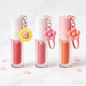 Brilho Labial Líquido Vegano à Prova d'Água com Glitter, Pingente de Chaveiro, Alta Pigmentação, Hidratante, Tonalizante Brilhante, Marca Própria para Presentes Infantis - Product Image 1