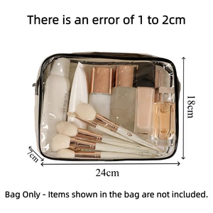Bolsa de Maquillaje Transparente Unisex con Cierre, Organizador de Artículos de Aseo Portátil de Viaje con Asa, Duradero y Fácil de Limpiar para Gimnasio y Aeropuerto - Product Image 6