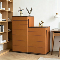 Commode de chambre moderne en bois massif, grande capacité, meuble de rangement de chevet, 6 tiroirs, pliable, pour salon ou TV