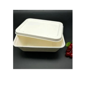 White Bagasse 750mL Rectangular Takeaway <b>Container</b> Compostable Eco Friendly Food Packaging Box Sugarcane Fiber for Cafes - Product Image 3