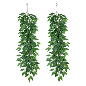 Guirlande de feuilles de saule artificielles, fausse vigne, feuilles de saule en tissu, guirlande de lierre, fausse verdure de Ruscus italien, écologique pour la maison - Product Image 2