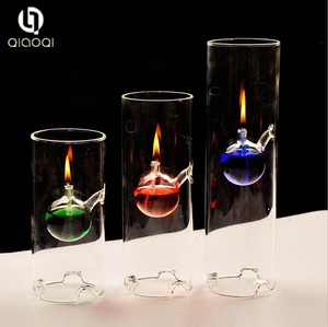 Candle Vessels Glass <strong>Oil</strong> <strong>Lamps</strong> With Wick <strong>Oil</strong> Burners Glass Candle Holder Decoration - Product Image 3