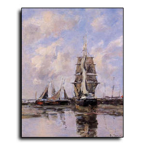 Pêcheur peint à la main personnalisé au coucher du soleil peintures à l'huile de décoration abstraites de qualité - Product Image 2