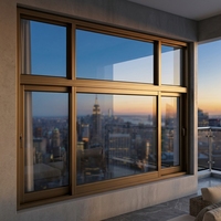 Ventanas Abatibles Modernas de Aleación de Aluminio NFRC AS2047 CE, Triple Acristalamiento, Aislamiento Térmico, Diseño a Prueba de Viento, Vista Panorámica