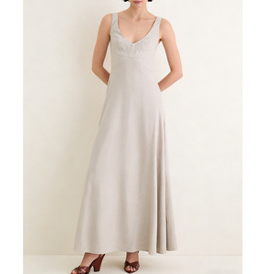 cocktail shoes and dresses Empire Waist Cotton Linen Casual Dress main image 1