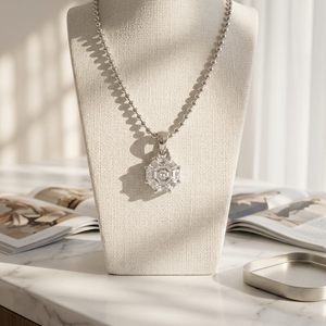 จี้เพชรทรง Asscher ชุบทองคำขาว 925 เงินแท้ ประดับเพชรเลี้ยงในห้องปฏิบัติการ พร้อมใบรับรอง IGI สร้อยคอหรูหราสำหรับผู้หญิง เครื่องประดับชั้นดี - Product Image 3