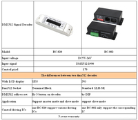 Controlador LED Digital DMX512 Bincolor BC-820 DC5V-DC24V, Decodificador de Señal DMX a SPI para Tiras LED de Píxeles con Chip IC Ws2811 1814