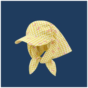Pañuelo para la cabeza con lazo frontal para mujer, sombrero de sol de verano, pañuelo triangular a cuadros estilo campestre, gorra de béisbol, para viajes, playa, vacaciones, actividades al aire libre, para niña - Product Image 4