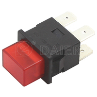 Interrupteur à bouton-poussoir LED à verrouillage 220V, boîtier carré en plastique à 4 broches pour voiture, camion, équipement industriel